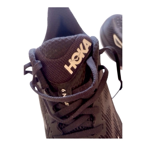 HOKA Clifton 9 Womens Size 7.5D Wide Black White Running Walking Shoes Nice cond - Picture 13 of 14